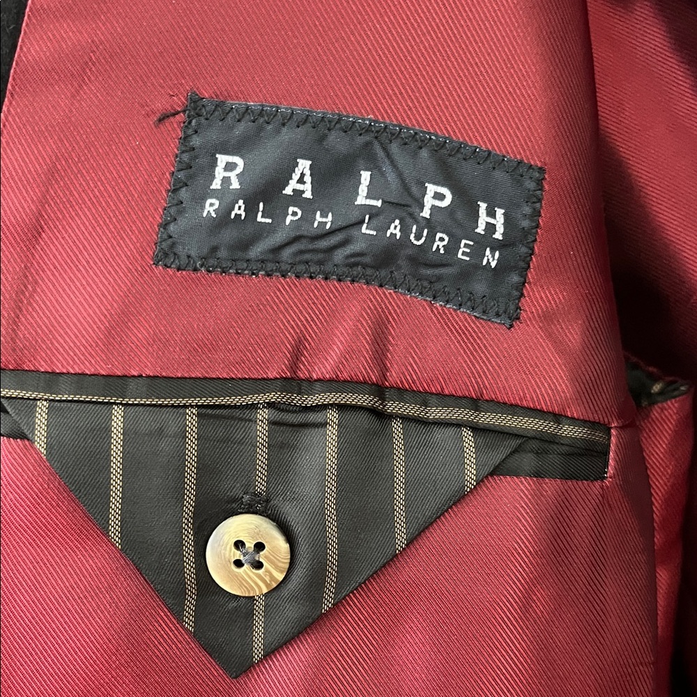 Ralph Lauren Black Men's Camel Hair Blazer with Red Lining - Picture 2 of 7